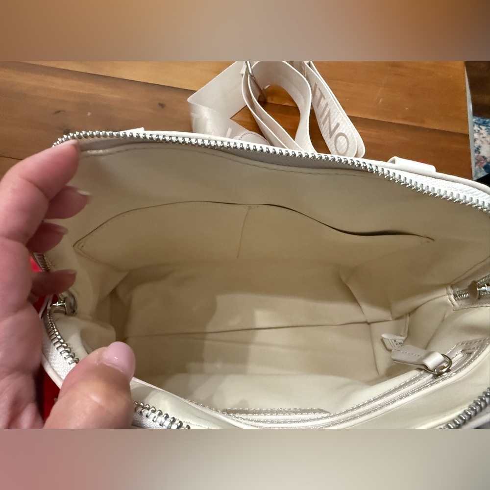 Valentino Cream Satchel with Structured Design and Silver Hardware - Picture 6 of 8